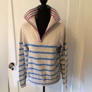 Preppy J Crew cotton striped sweater